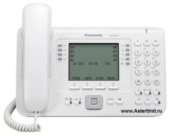 Системный IP телефон Panasonic KX-NT560RUW (фронтальный вид)